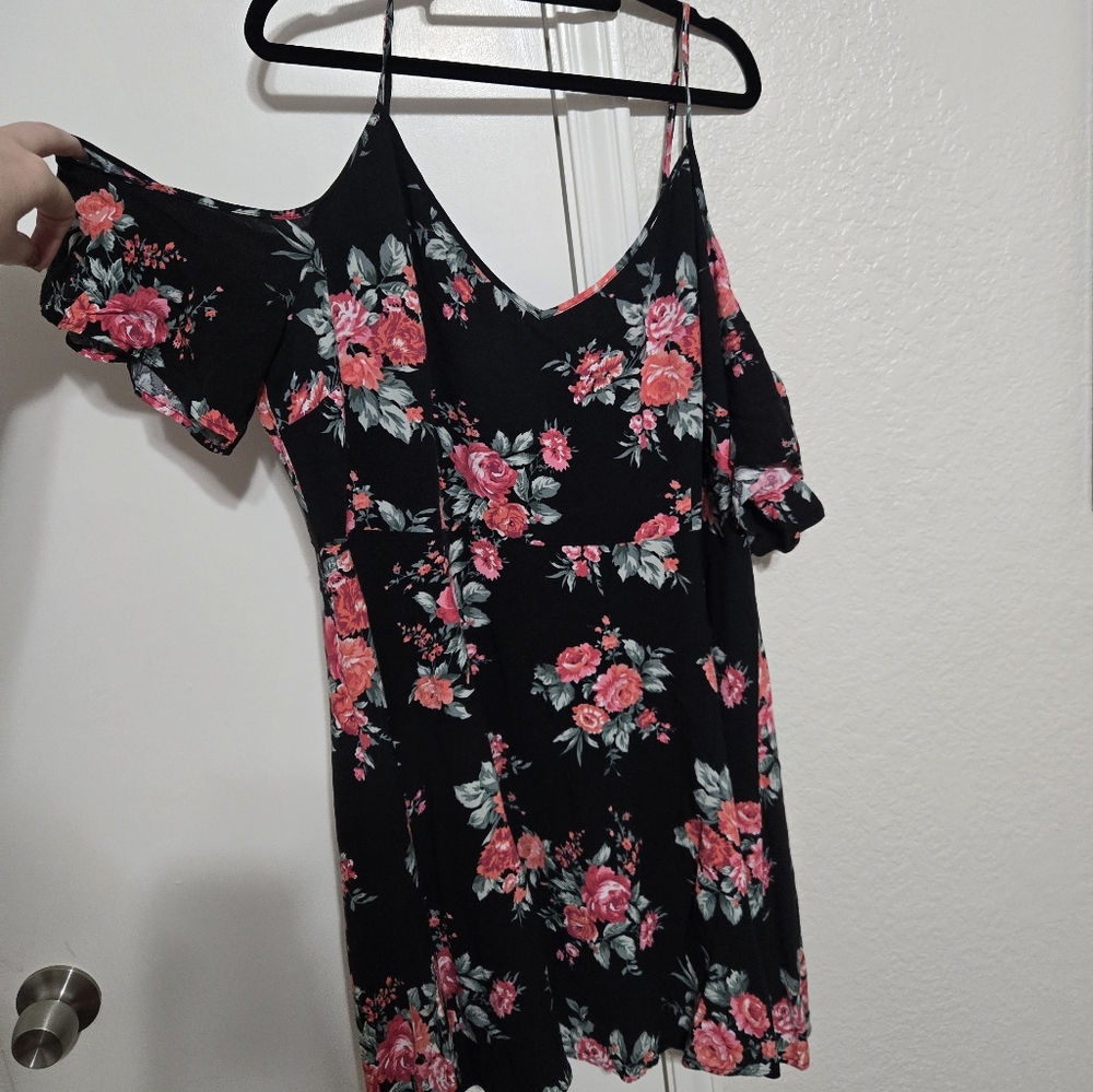 Forever 21 Black & Pink Floral Dress